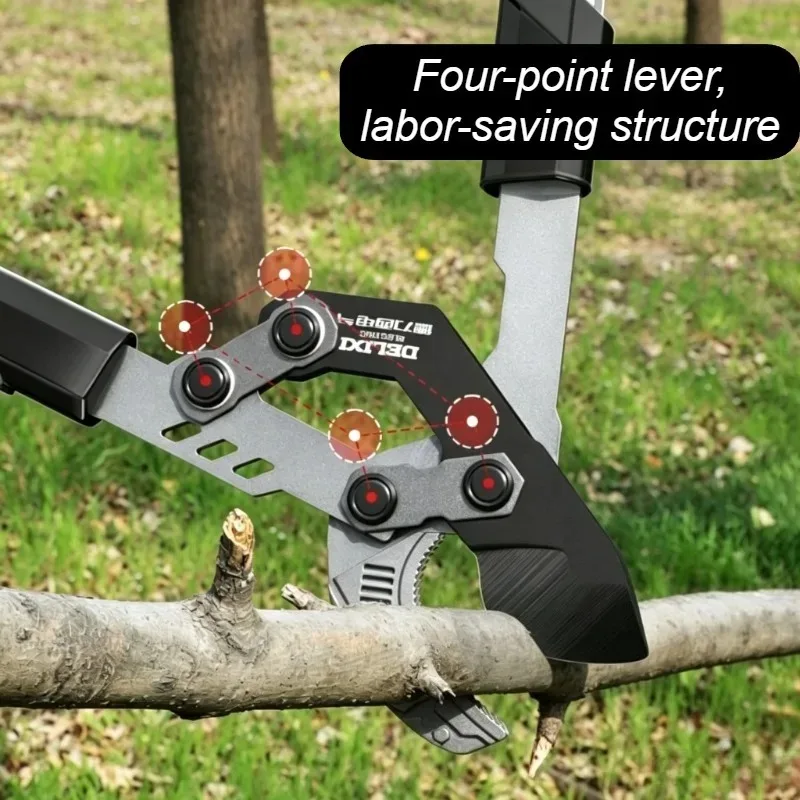 Telescopic Pruning Shears Alloy Steel Hedge Shears Wear Resistant Rust Proof Coarse Branch Scissors Household Gardening Tools
