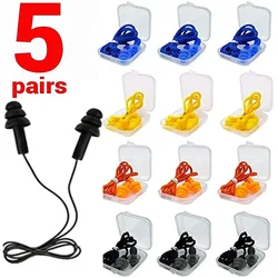 1/5Pairs Soft Silicone Ear Plug Waterproof Swimming Silicone Swim Earplugs for Adult Swimmers Diving Ear Plugs with Rope New