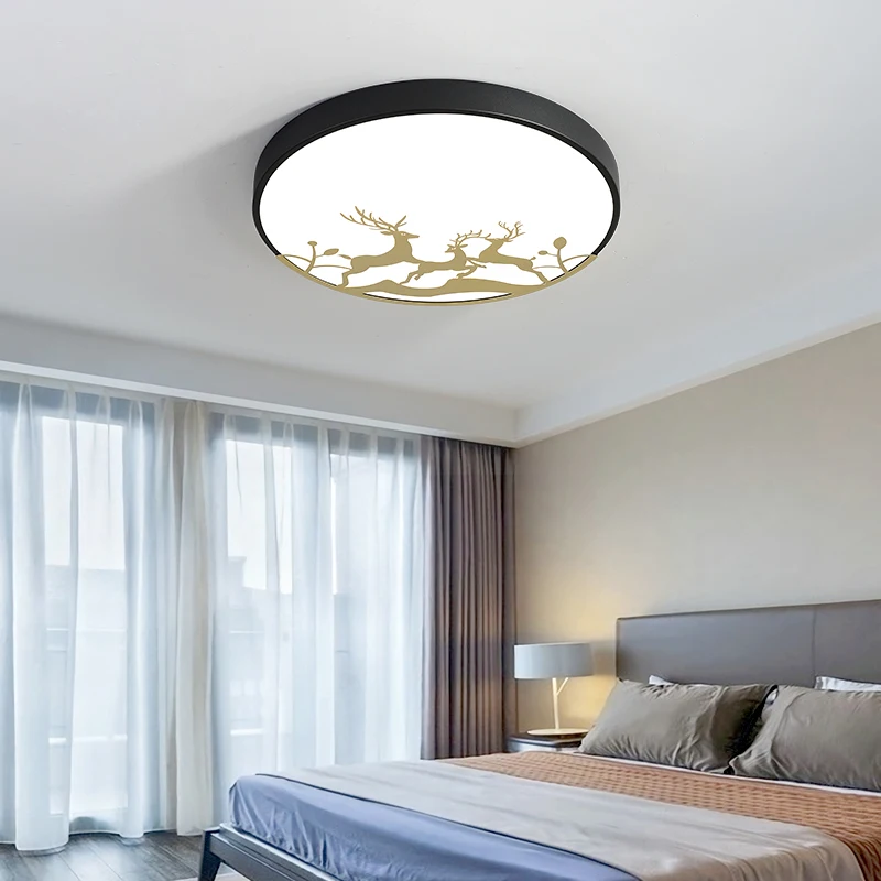 Nordic Kitchen LED ceiling fixtures Master Bedroom LED surface Lighting Modern Round Led Ceiling Lamp Sika Deer study work Lamp