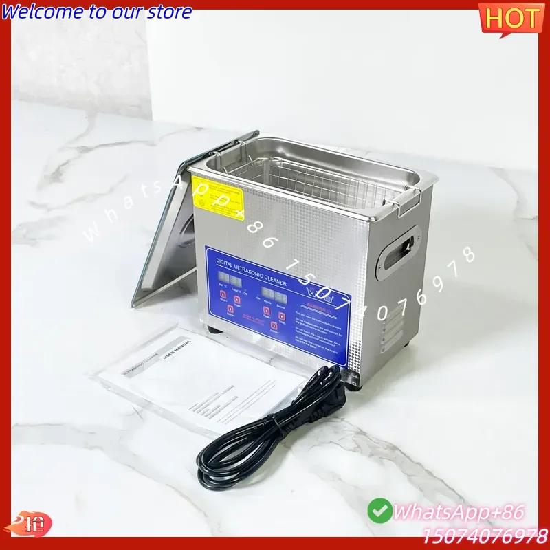 2026 3.2L Stainless Steel Small Ultrasonic Cleaner Machine PCB Circuit Board Jewelry Glasses Nozzle Parts Cleaning Laboratory