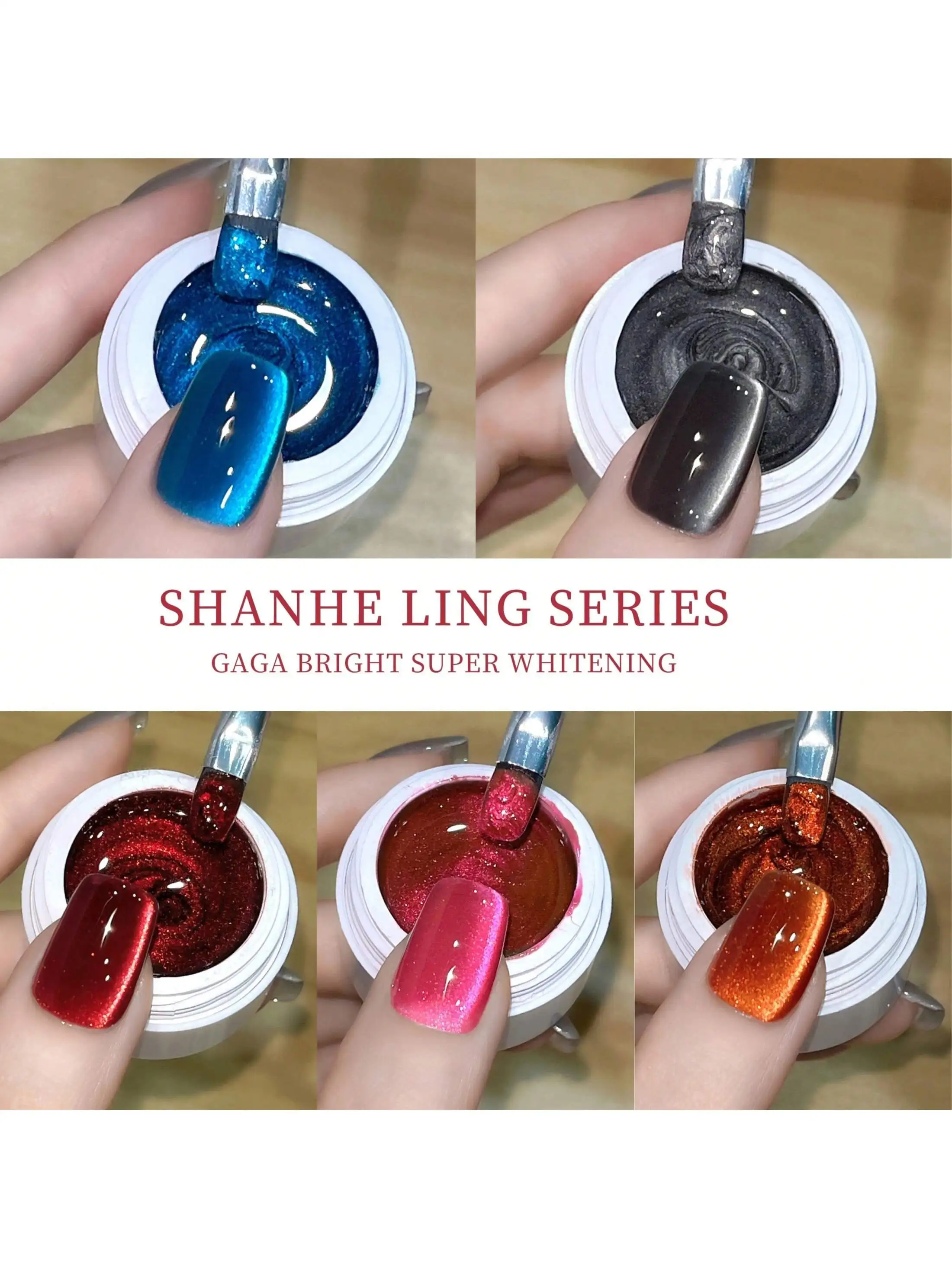 

5pcs 5g New Popular Cat Eye Gel Nail Polish Super Bright Reflective LED UV Nail Polish. Women Salon Home Manicure DIY