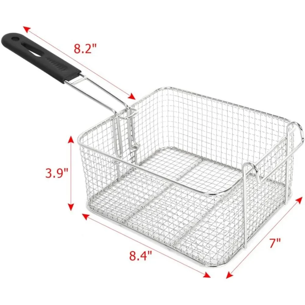 Freidora eléctrica de 5000W, máx. 110V, 12.7qt/12L, doble cilindro de acero inoxidable, tanque que se puede desmontar para una fácil limpieza