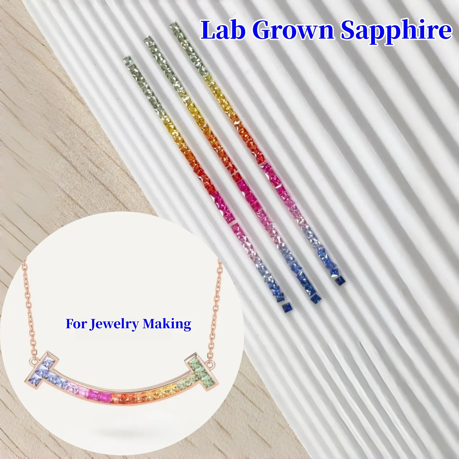 

Сапфир, выращенный в лаборатории, квадратной формы 3x3 мм, с радужным градиентом цвета, для ювелирных изделий и рукоделия.