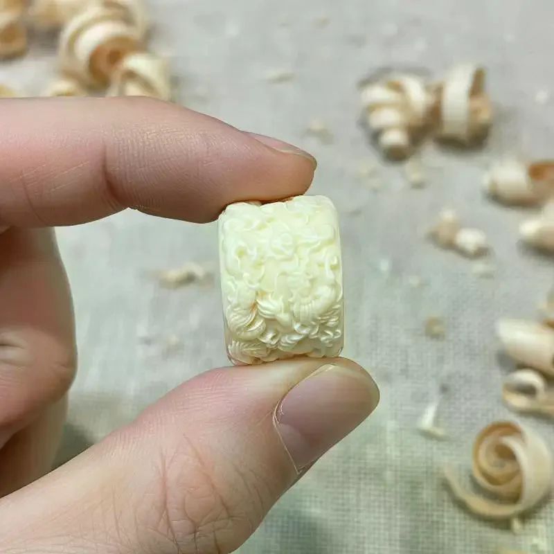 Ivory Fruit Like Carved Dragon Thumb Ring Exquisite Details Perfect For Daily Wear Collection And Traditional Gifts