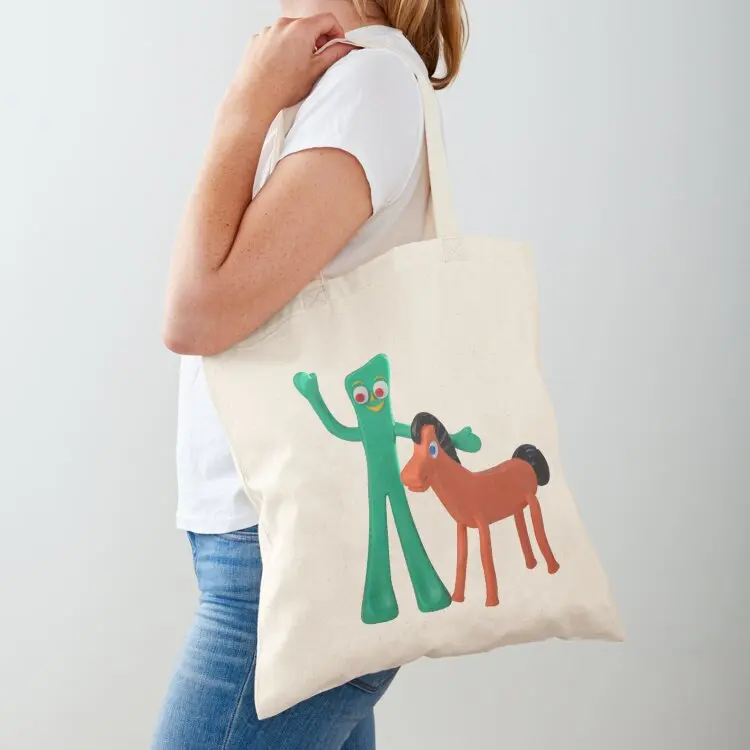 

Gumby and Pokey cartoon art Tote Bag cloth bag woman free delivery bags Lady bag Canvas for women