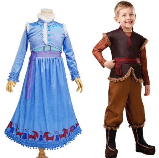 Northern European Traditional Ethnic Cultural Costumes Student Girls Children Boys Performance Clothes Dress up Performance