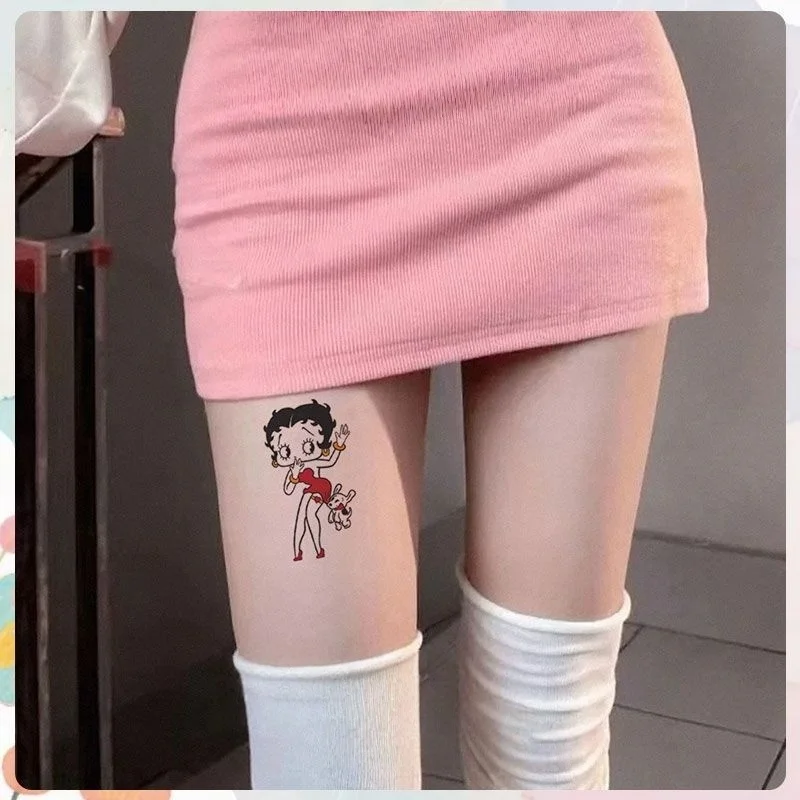 Miss Betty anime cartoon merchandise, cute Betty design tattoo stickers, waterproof, long-lasting, ready to stick and color view 2