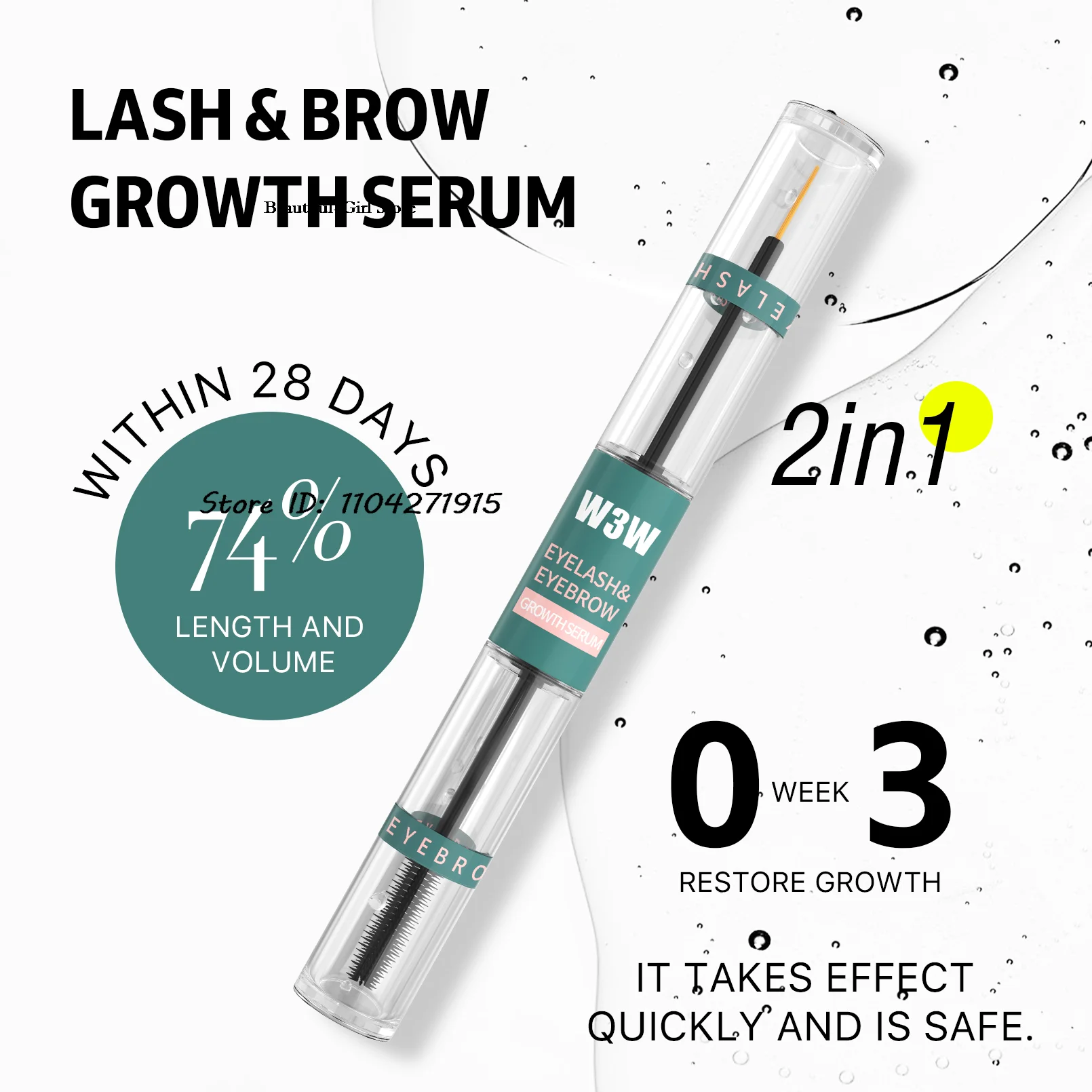 Siero per la crescita rapida delle ciglia 7 giorni Ciglia naturali Siero lungo e spesso Liquido per il trattamento delle ciglia arricciate più spesse e piene