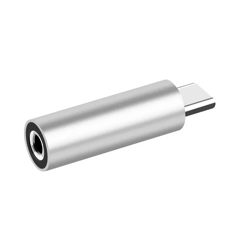 Convertitore Jack da tipo C a 3.5mm adattatore Audio per auricolari in lega di alluminio rotonda adatto per smartphone con interfaccia di tipo C