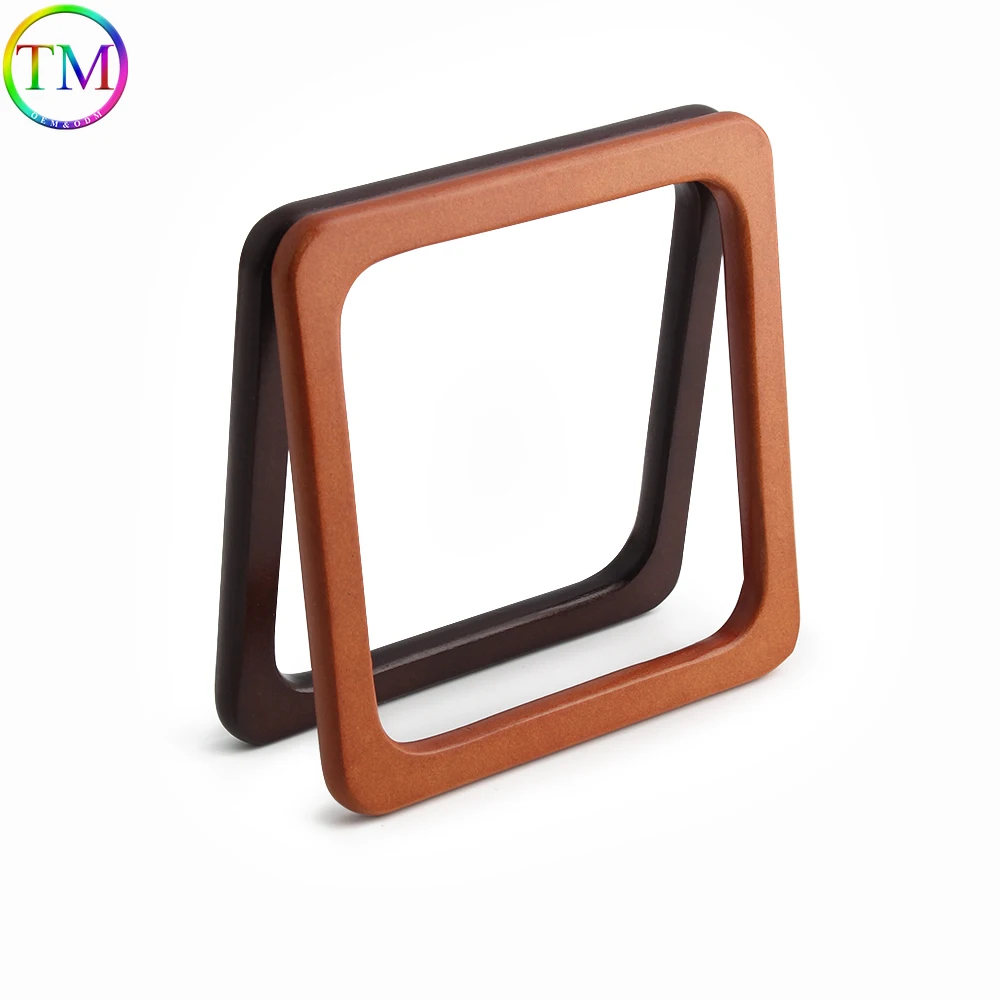 14x14cm/17.3x10cm Oval/Square/Shape Wood Bag Handles For Replacement Handbag Tote Purse Frame Decorative Luggage Accessories