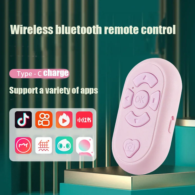 Bluetooth Wireless Remote Control Phone Selfie Video Controller for Android Ios Compatible Remote Button Rechargeable Type-C