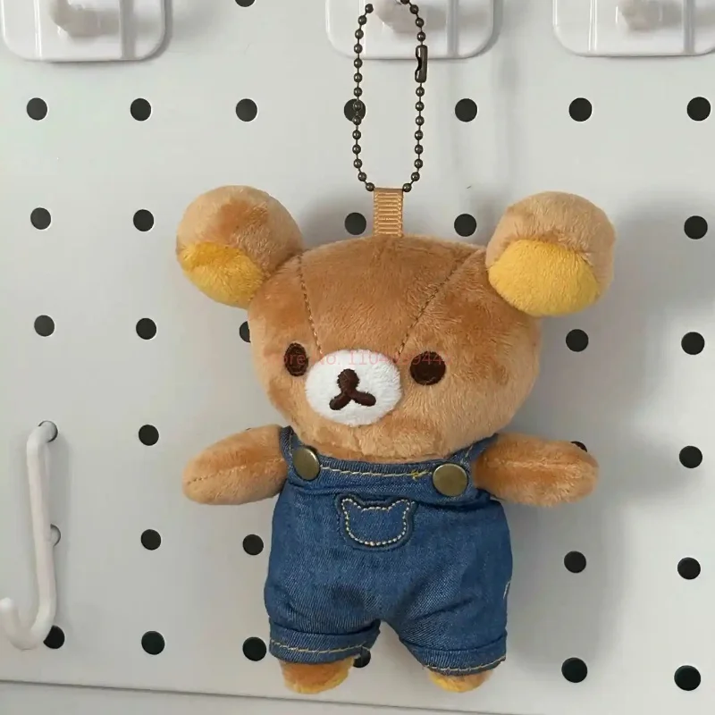 ใหม่น่ารัก Rilakkuma คาวบอย Suspenders อุปกรณ์เสริม Denim พวงกุญแจหมีโซ่ซิปขนาดเล็กจี้จํากัดของเล่นเด็กสําหรับเด็ก