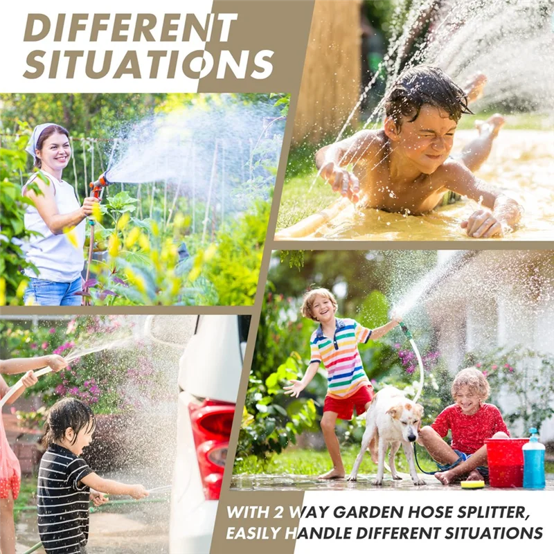 

Star 4-сторонний сверхмощный латунный разветвитель садового шланга, быстроразъемные разъемы для садового шланга 3/4 дюйма, женские и мужские, для сада