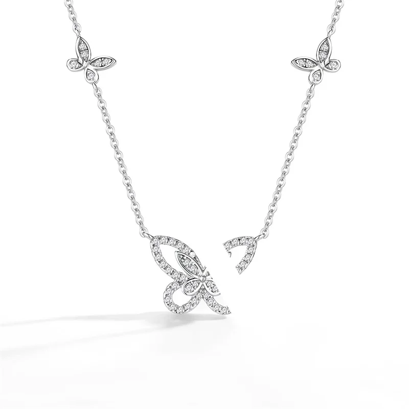 

Multi-Layer Butterfly Necklace - Exquisite Pave Set Craftsmanship for Elegant Jewelry Collection