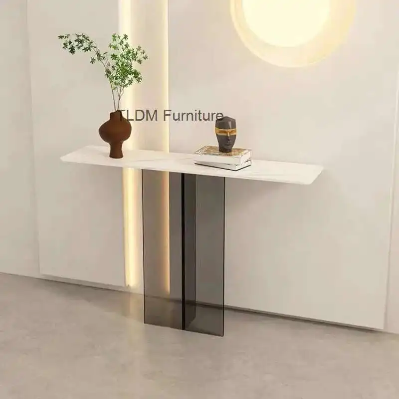 

Modern Simple Slate Console Tables for Living Room Designer Acrylic Hallway Entrance Table Hotel Porch Tables Console Furniture