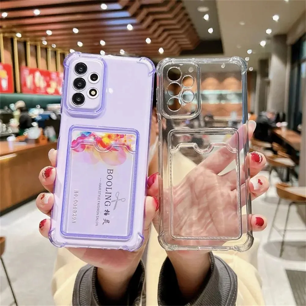 Kartenetui Brieftaschenhülle für Samsung Galaxy S26 S25 S24 S23 S22 S21 Ultra Plus FE A72 A56 A54 A55 A54 A53 A52 A36 Transparente Hülle Funda