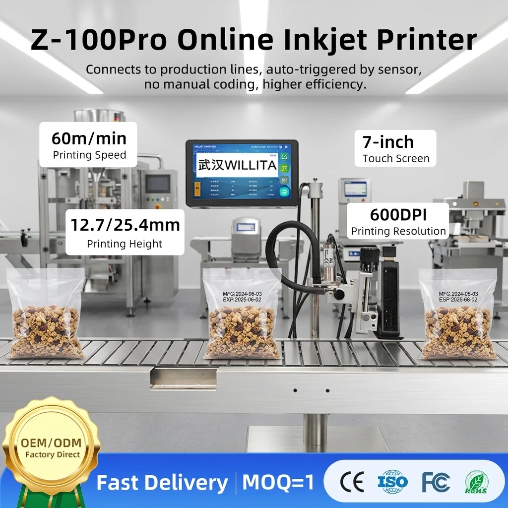 2026 New Mini Online Thermal Inkjet Printer Half Inch Head Batch Coding Date TIJ Machine For Water Bottles Expired Carton