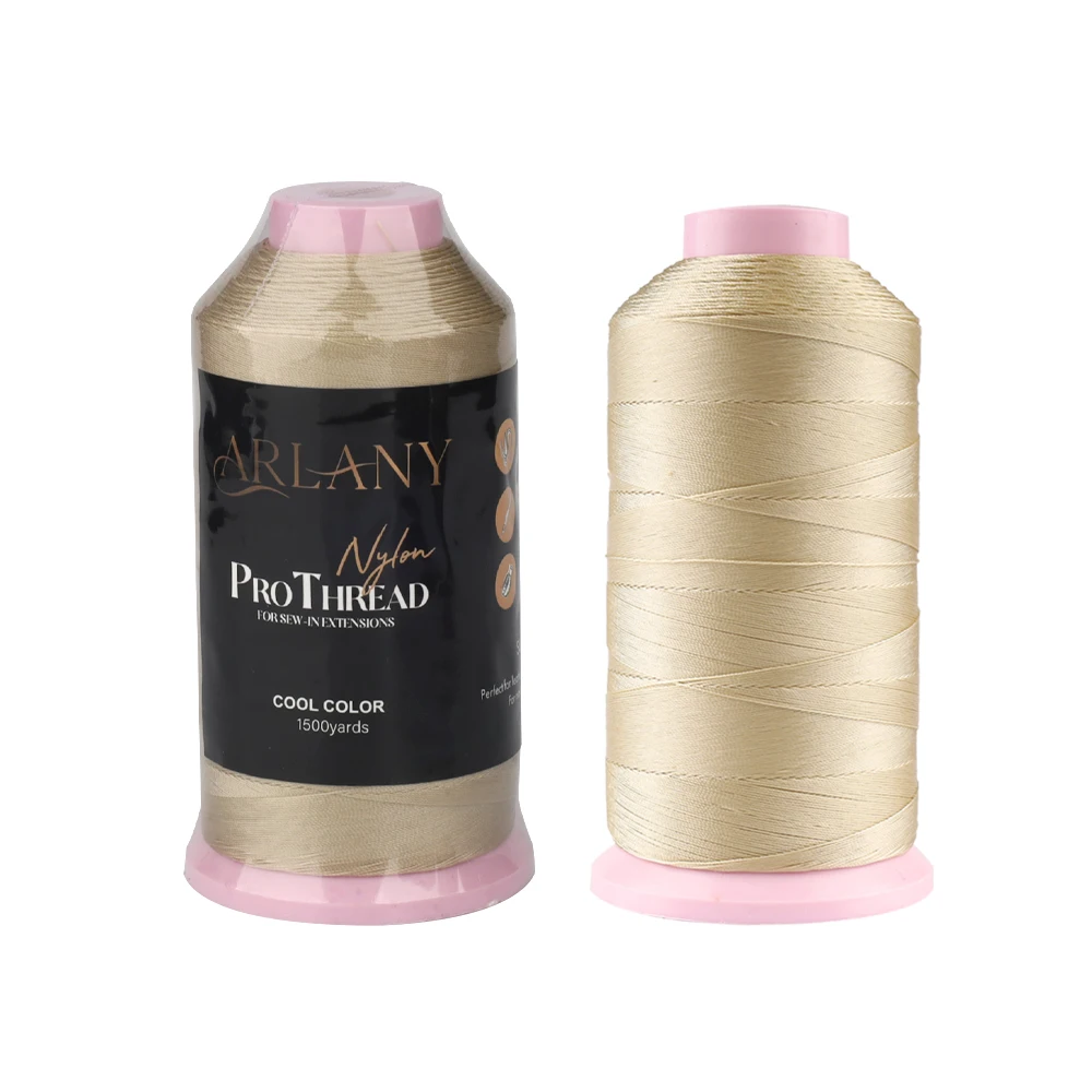 ARLANY 1500 yards/roll Nylon Bonded Weaving Thread for Hair Extensions Wig Making Tools Hand Sewing Weft Extensions Hair Tinsel