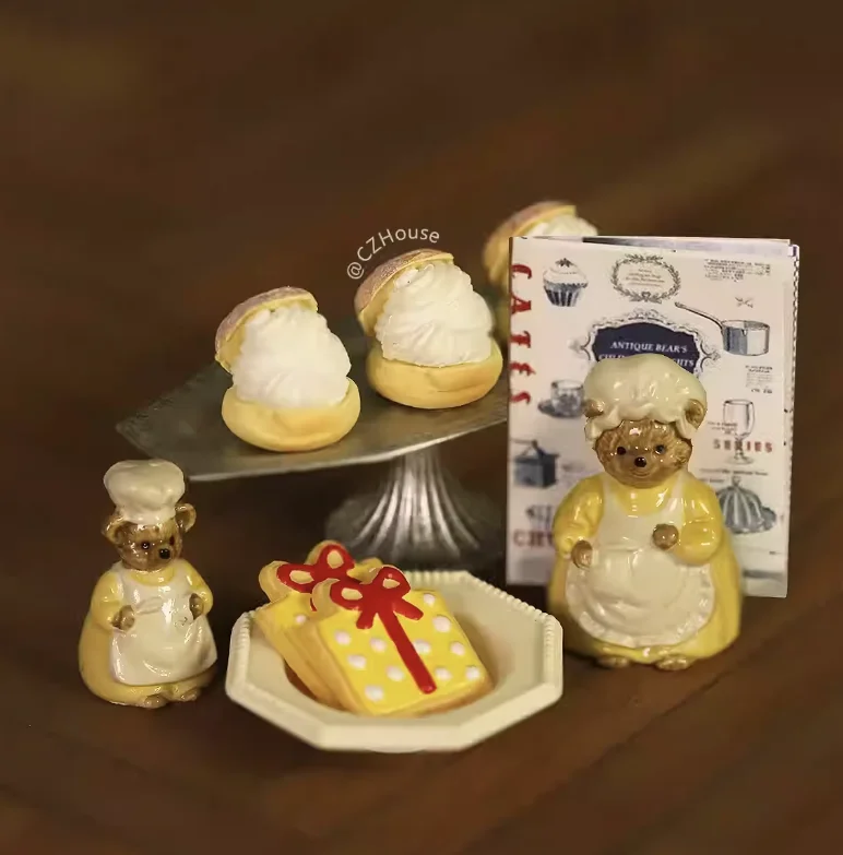 1/6 Scale Miniature Dessert Collection: Heart Cake, Churros, Smile Cookies Soda Bottle & Tiny Bear for BJD Dollhouse Party Scene