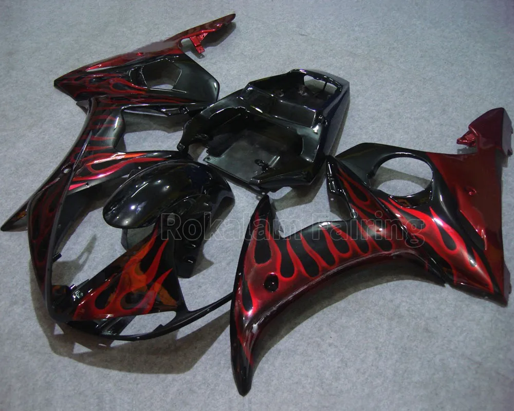 Buy Cheap Fairing YZF600R6 05 Body Kit For Yamaha YZF R6 2005 Race Bike Red Flame Fairings (Injection Molding)