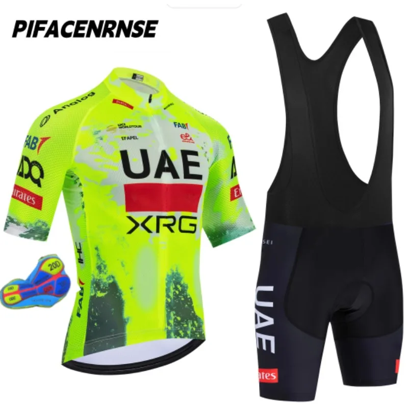 

New Yellow Cycling Jersey UAE Team Bike Jersey Shorts Set Men Women Quick dry Ropa Ciclismo Pro Bicycle T-Shirt Clothing