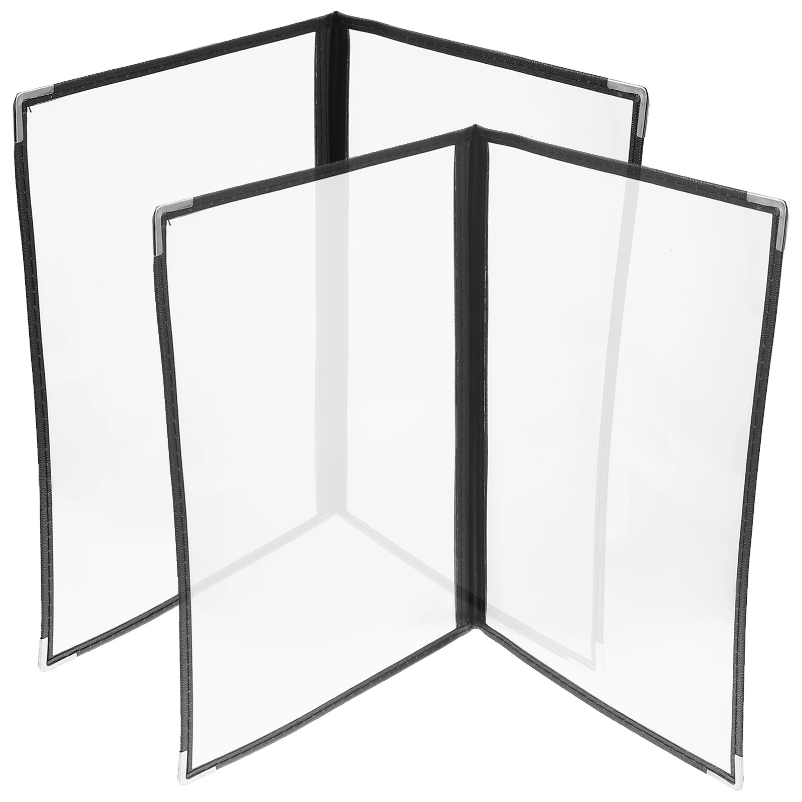 2 Buah Sampul Menu Transparan PVC Binder Tempat Menu Daun Longgar untuk Restoran Kedai Kopi Dapur PVC Binder