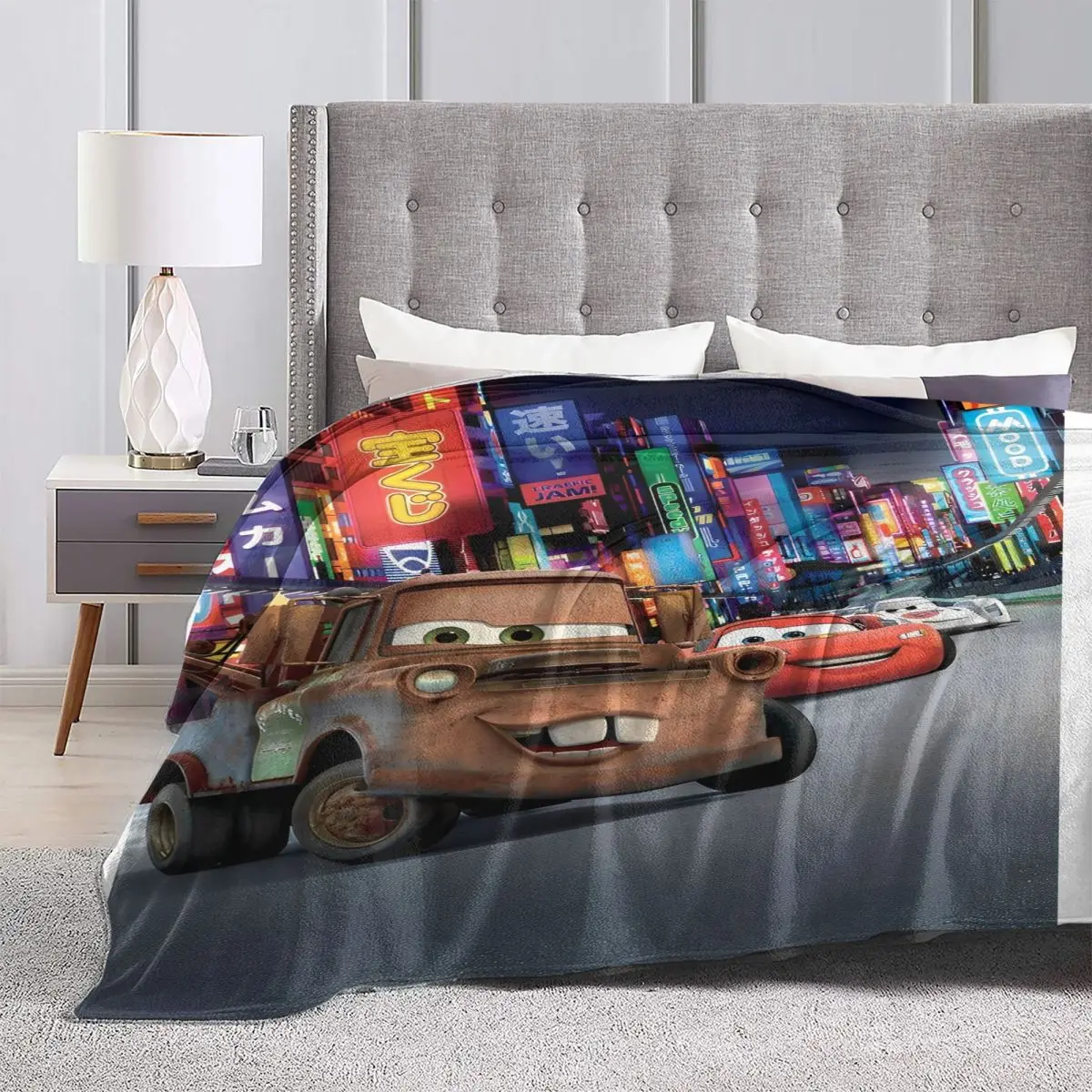 Lightning McQueen Blanket Travel Flannel Bedding Throws For Couch Bed Super Soft Customized Quality Bedspread Gift