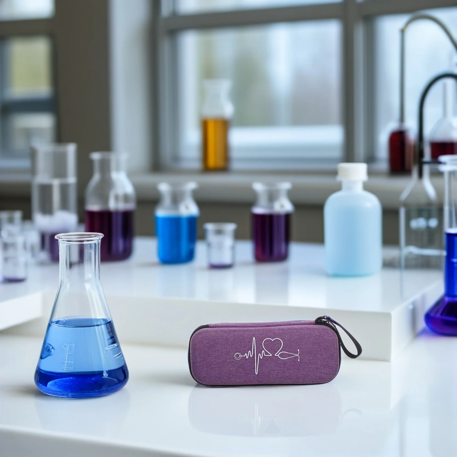 حقيبة سماعة الطبيب المحمولة المدمجة المقاومة للصدمات لمعدات التدريس الطبية المدمجة 3M الأرجواني