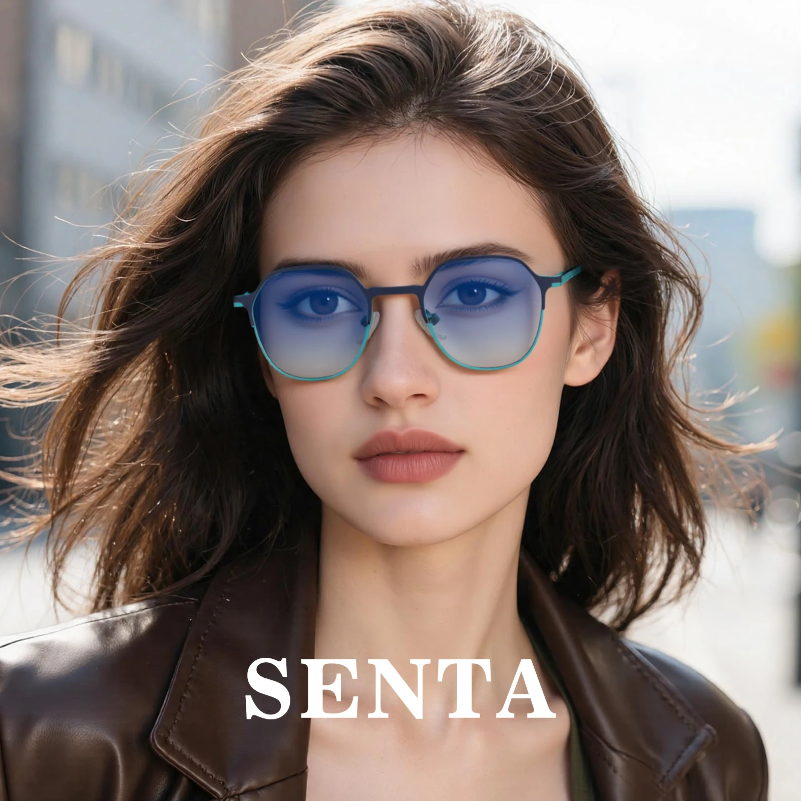 แว่นกันแดดโพลาไรซ์แบรนด์เล็กสำหรับผู้หญิง ป้องกันรังสียูวี 400 แว่นตาผู้หญิงกรอบโลหะสไตล์สตีมพังก์ขนาดเล็ก ดีไซน์หรูหราแบบเรโทร แว่นตาขับรถ