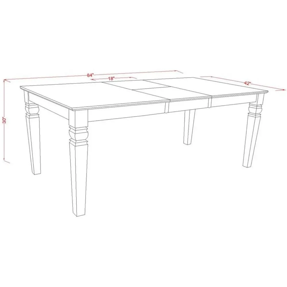 9 Piece Room Set Includes a Rectangle Butterfly Leaf Kitchen Table and 8 Light Beige