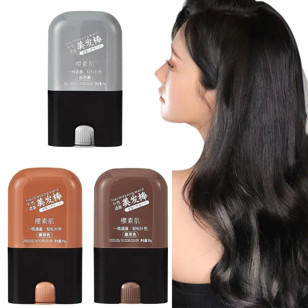 عصا شعر سريعة اللمس محمولة سهلة التنظيف عصا صبغ فورية للسفر إلى المنزل جميع أنواع الشعر فرشاة صبغ الشعر D4Q2