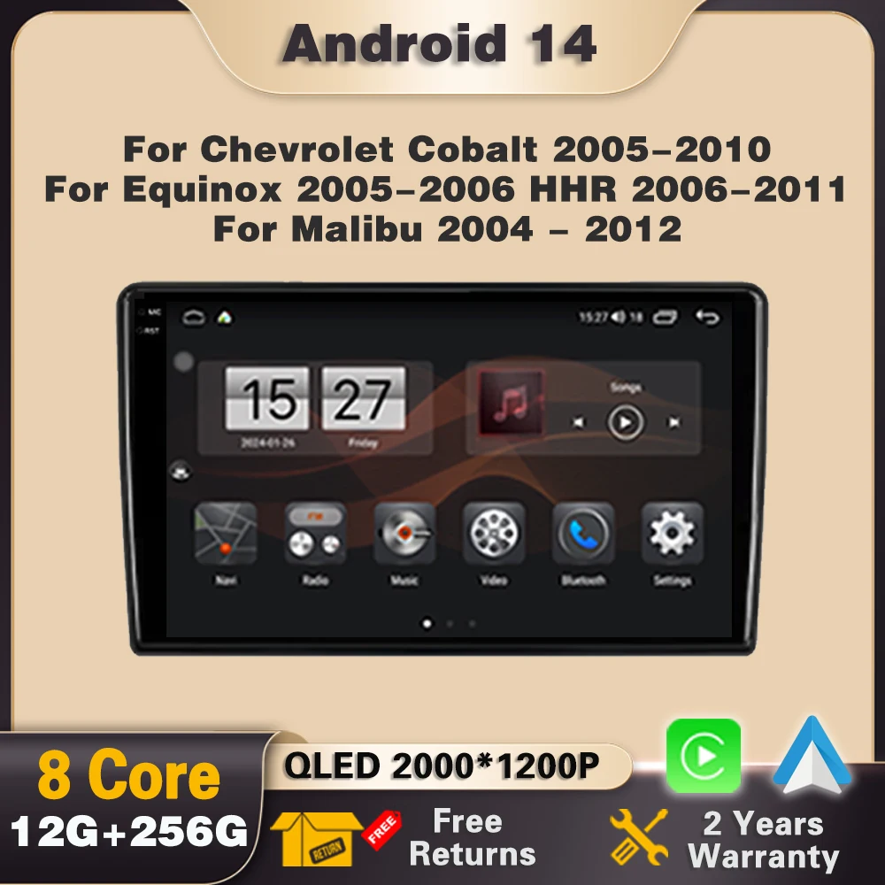 

Android 14 Carplay For Chevrolet Cobalt 2005-2010 For Equinox 2005-2006 HHR 2006-2011 Car Radio Navigatio Multimedia Player GPS