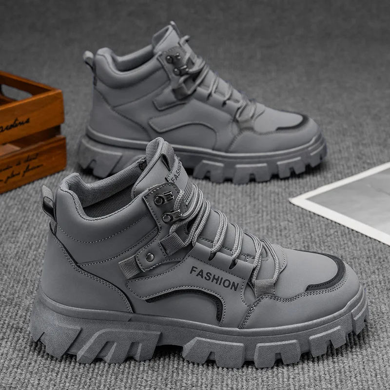 High-top men's shoes, autumn new style men's thick-soled anti-slip outdoor wear-resistant work boots