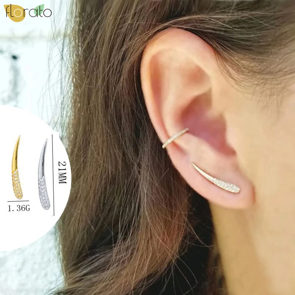 

925 Sterling Silver Ear Needle Simple Gold Silver Earring Pointed Water Droplets White Patchwork Vintage Earring for Women Party