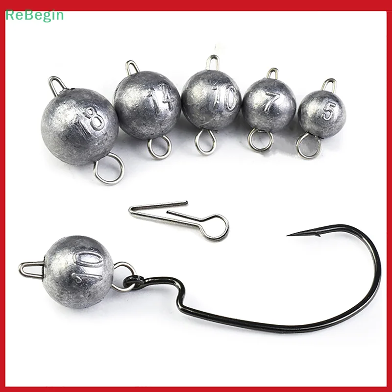 10 Pcs Outdoor Fishing Slug Weighted Soft Bait Set 3g-14g Hook Weighted Fishing Sink Fishing Accessories