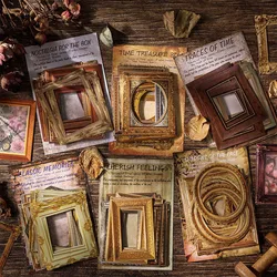 30pcs/pack Vintage Frame Decorative Paper  for Scrapbooking Collage Junk Journal Accessories Aesthetic Label Material Paper