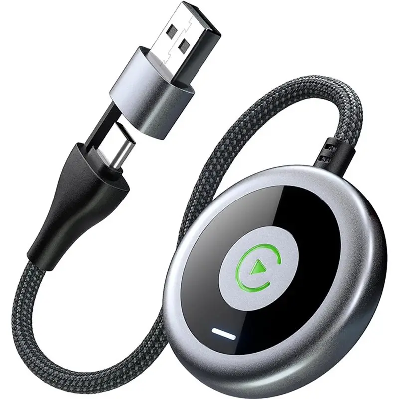 ABSQ-For Carplay Adapter 1Pc Car Wireless USB-C To USB-A Dongle Plug& Play Upgrade For Car Wired Connection Stable And Lag-Free