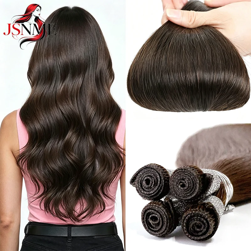 JSNME High Quality Genius Weft Extensions 100% Real Human Hair Sew In Weft Bundles Extensions Blonde 14