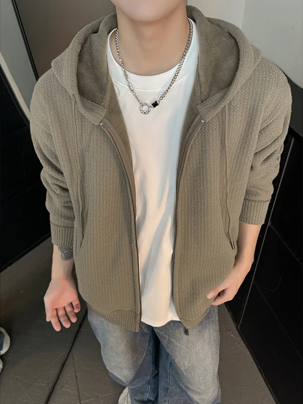 

Мужской открытый кардиган-худи в американском уличном стиле, на флисовой подкладке, свободного кроя, осенне-зимний, модный, повседневный, молодежный