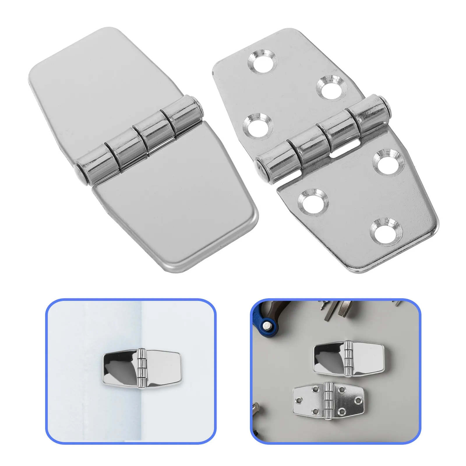 

2Sets Stainless Steel Marine Hatch Hinges Heavy Duty Cover Caps Yacht Boat Rv Cabinet Door Deck Window Hardware