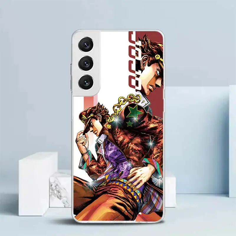 JoJo Bizarre Adventure Anime Soft Cover for Samsung Galaxy S24 S23 S22 S21 Ultra Print Phone Case S20 FE S10 Plus S10E S9 S8 + C