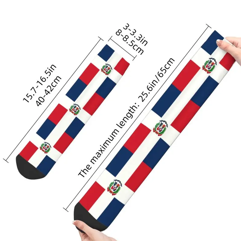 Dominican Republic Flag Dress Socks Mens Womens Warm Funny Novelty Crew Socks