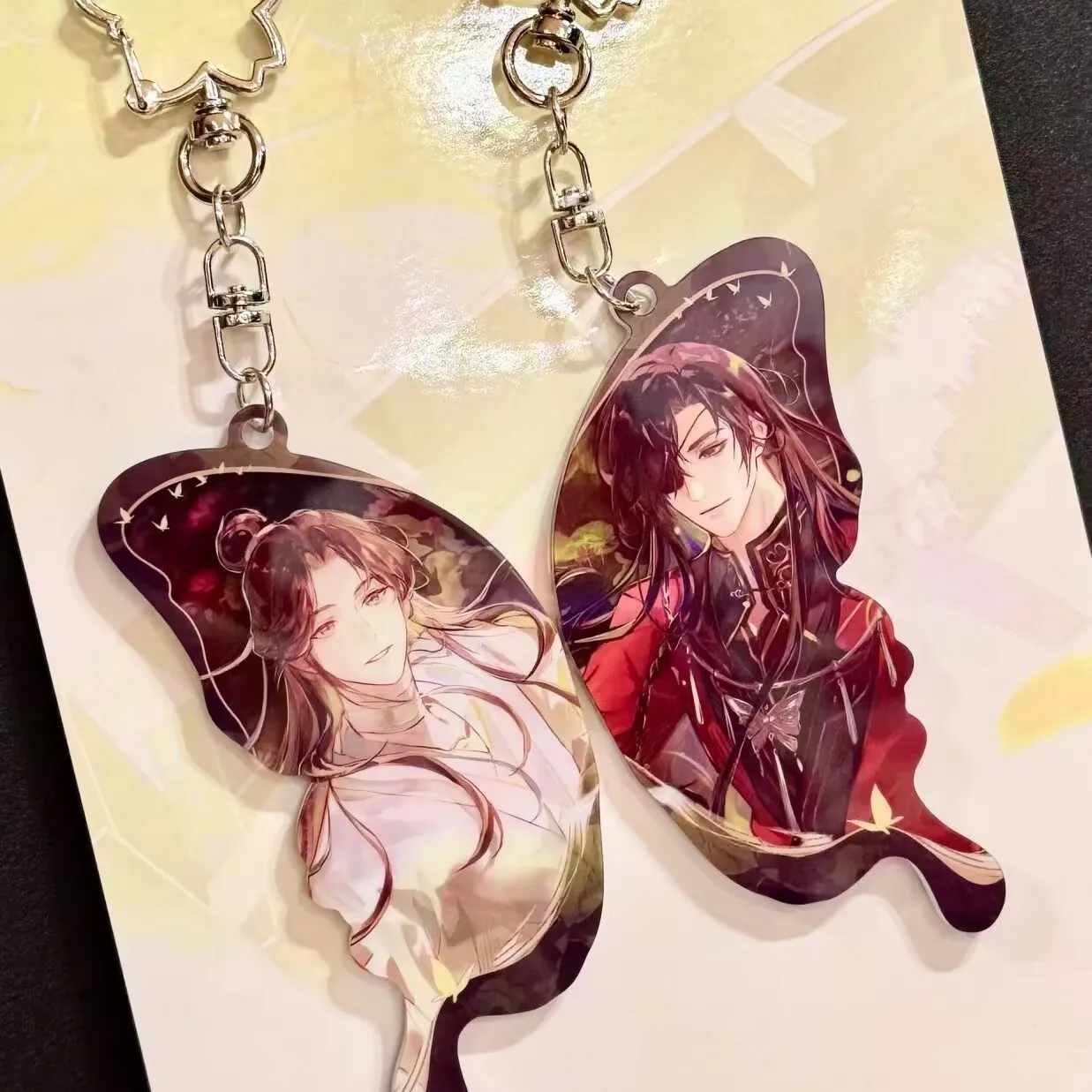 Nuovo Tianguan Blessing Animation anime Guzi Portachiavi con ciondolo in acrilico fatto in casa Flower City Xie Lian