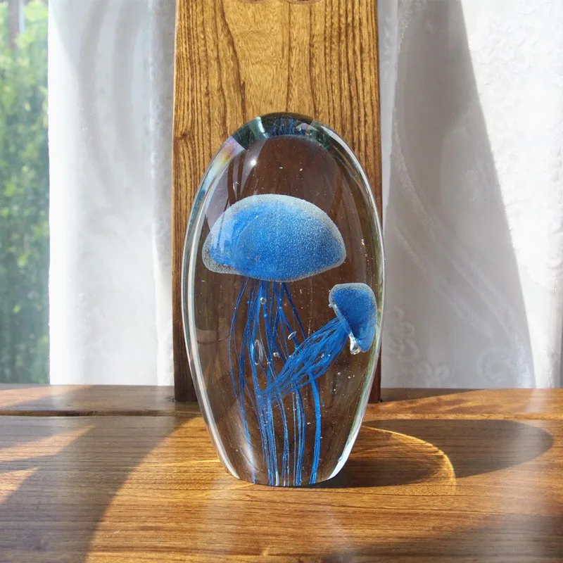 

Glazed luminous jellyfish ball housewarming decoration office living room entrance wine cabinet ornament gifts souvenirs