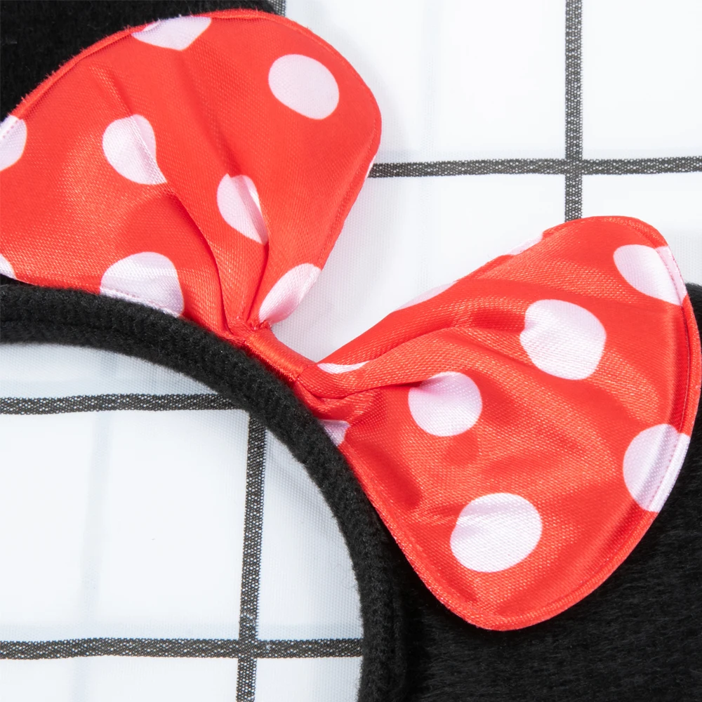CHuangQi 2pcs Mouse Ears Headband with Bow, Mickey Minnie Ears Headband for Boy / Girl Birthday Party, Great Party Favors