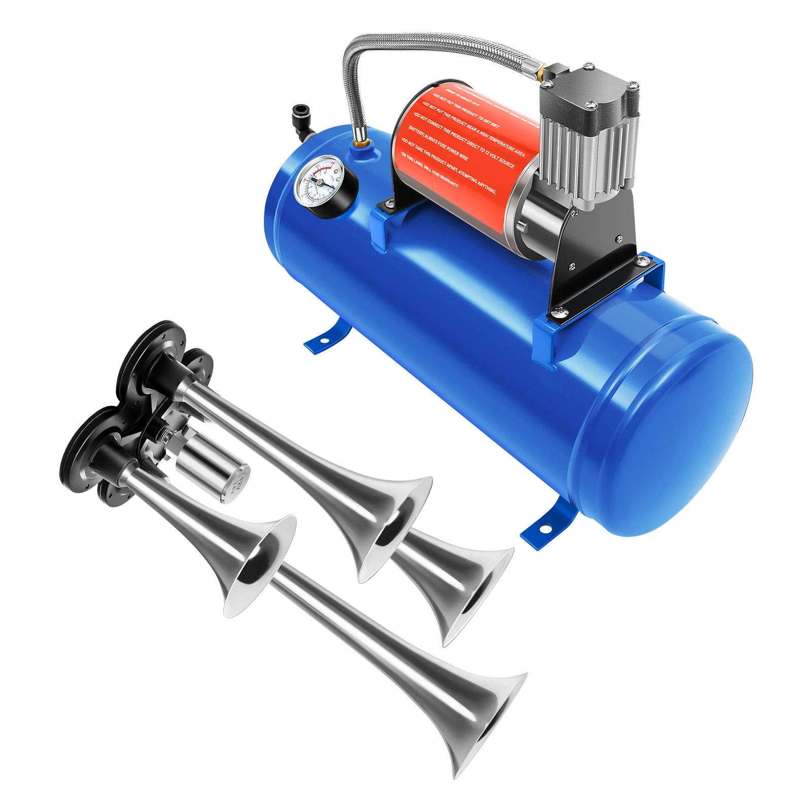

6L Air Compressor with Horn Air Compressor Pump Fast Inflation High Power Copper Core Motor for Car Train Truck Boat