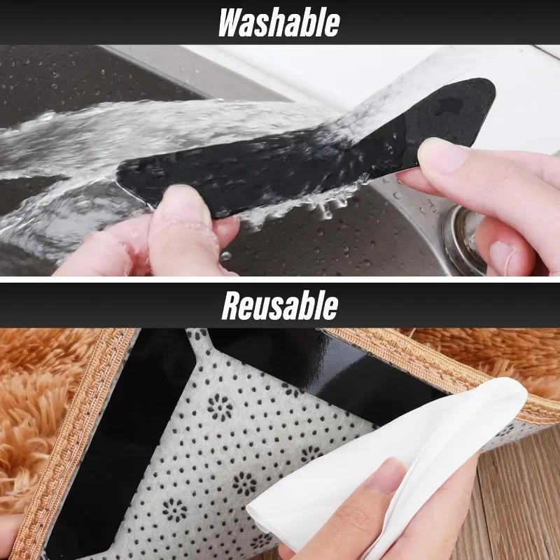 Carpet Non-slip Sticker Reusable Washable Anti Curling Patch Fixed Sticker Floor Rug Mat Tape Stick Gripper Corner Pad Household
