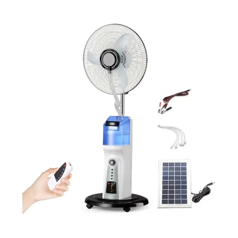 factory experience Support customized fan wholesale popular 16inch AC/DC solar rechargeable fan