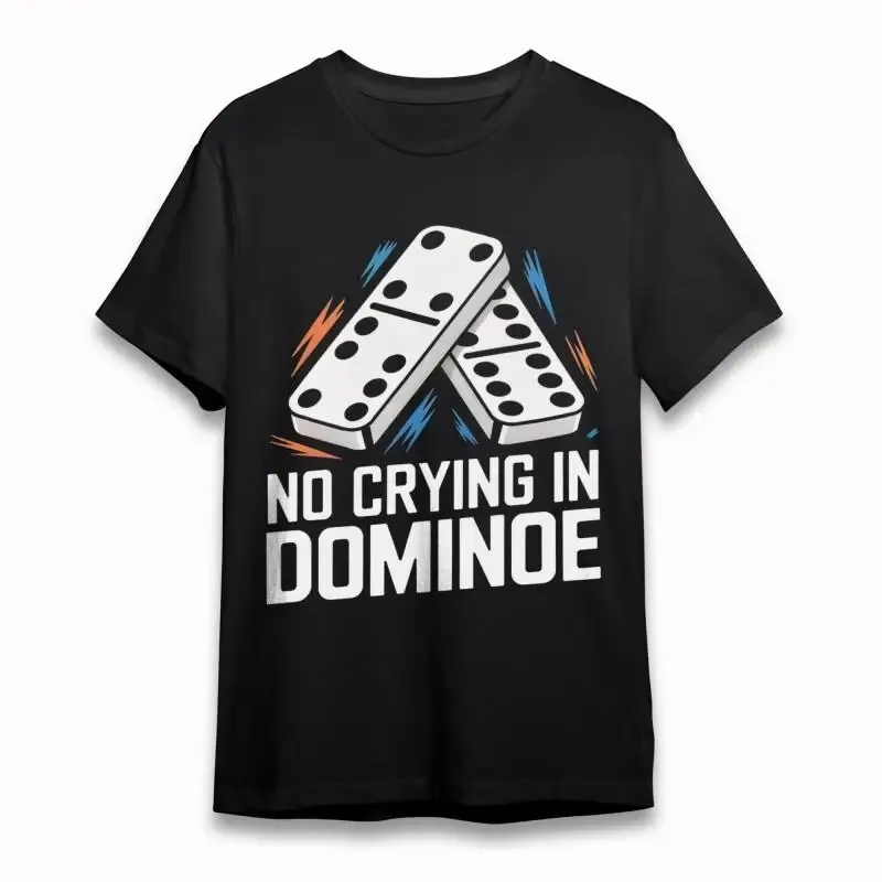 Men'S T Shirt With No Crying In Dominoes Black 100 Cotton
