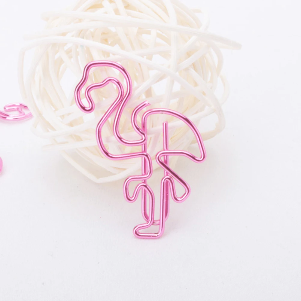 

12pcs Flamingo Paper Clips Metal Note Clips Office Supplies Strong Hold Gift for Students Children Bookmarks